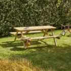 Cerland Romane Wooden Picnic Table with Folding Benches 6ft