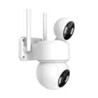 Smart Wi-fi Dual Lens Outdoor Dome Ip Camera White Housing, Ip65