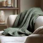 Crossland Grove Luxury Melange Knit Throw Khaki 1300X1700Mm