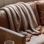 Crossland Grove Knitted Border Tassel Throw Rust 1300X1700Mm
