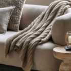 Crossland Grove Luxury Melange Knit Throw Oatmeal 1300X1700Mm