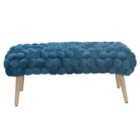 Artemis Home Cushla Bubbly Velvet Large Footstool - Teal