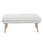 Artemis Home Cushla Bubbly Velvet Large Footstool - Cream