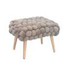 Artemis Home Cushla Bubbly Velvet Small Footstool - Mole