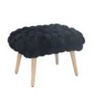 Artemis Home Cushla Bubbly Velvet Small Footstool - Black
