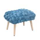 Artemis Home Cushla Bubbly Velvet Small Footstool - Blue