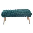 Artemis Home Cushla Bubbly Velvet Large Footstool - Dark Green