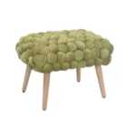Artemis Home Cushla Bubbly Velvet Small Footstool - Green