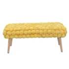 Artemis Home Cushla Bubbly Velvet Large Footstool - Yellow