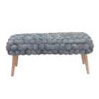 Artemis Home Cushla Bubbly Velvet Large Footstool - Grey