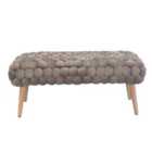 Artemis Home Cushla Bubbly Velvet Large Footstool - Mole