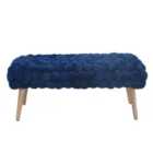 Artemis Home Cushla Bubbly Velvet Large Footstool - Dark Blue