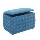 Artemis Home Plumeo Velvet Storage Ottoman - Blue