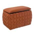 Artemis Home Plumeo Velvet Storage Ottoman - Orange