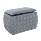 Artemis Home Plumeo Velvet Storage Ottoman - Grey