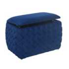 Artemis Home Plumeo Velvet Storage Ottoman - Dark Blue