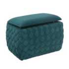 Artemis Home Plumeo Velvet Storage Ottoman - Dark Green