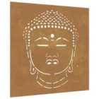 vidaXL Garden Wall Decoration 55X55cm Corten Steel Buddha Head Design