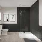 Wetwall Concept Black Metro Horizontal Orientation Tile Single Shower Panel - H1220 x 2440 x 4mm