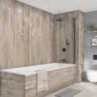 Wetwall Elite Rift Oak Post-Formed Finished Edge Single Shower Panel - 2420 x 1200 x 10mm
