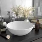 vidaXL Bathroom Sink Ceramic Dark Grey Round