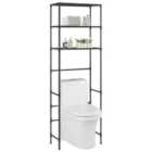 vidaXL 2-tier Storage Rack Over Washing Machine Black 69X28X143cm Iron