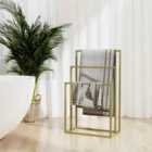 vidaXL Freestanding Towel Rack Gold 48X24X79cm Iron