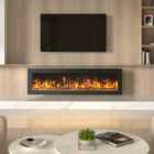 Garden Sanctuary 50 Inch 1800W Wall Mounted Electric Fireplace With Remote Control - Black