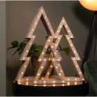 Samuel Alexander Set Of 3 Battery Operated Light Up Wooden Christmas Trees With Warm White Leds