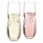 Final Touch Bubbles Stemless Champagne Sparkling Wine Glasses 300Ml Set Of 2