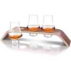 Final Touch Set Of 3 Lead-free Crystal Glasses With Aspen Wood Levitation Stand