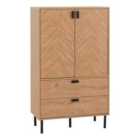 Seconique Leon 2 Door 2 Drawer Cabinet - Medium Oak Effect