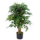 Artificial Ficus Tree Plant 90Cm Luxury Smilax 90Cm Real Wood Trunk Botanik