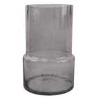 26Cm Grey Smoke Glass Vase