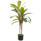 Artificial 100Cm Potted Dracaena Tropical Plant With Silver Metal Plater