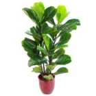 90Cm (3Ft) Large Artificial Fiddle Fig Tree Ficus Lyrata Plant