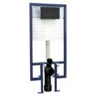 nuie Dual Flush Concealed Cistern Frame Square Plate - Black