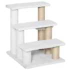 Pawhut Pet Stair With 3-step Climb Ladder - White