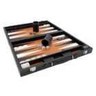 Italfama Folding Leatherette Backgammon Set In Black