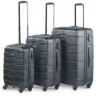 3Pc Abs Black Luggage Set