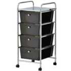 Vonhaus 4 Drawer Trolley - Black
