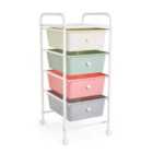 Vonhaus 4 Drawer Pastel Storage Trolley