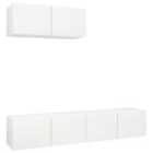 Vidaxl Tv Cabinets 3 Pcs White Engineered Wood