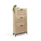 Vonhaus Lena Rattan Shoe Storage Cabinet