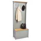 Vonhaus Grey Hallway Coat Rack With Shoe Storage Bench