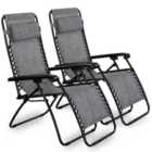 Vonhaus Set Of 2 Zero Gravity Reclining Chairs