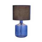 Lighting Collection Blue Glass Table Lamp