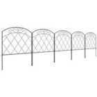 Outsunny 61 cm x 3 m Outdoor Picket Fence Panels w/ Panels, Swirls, Black