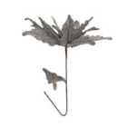 Samuel Alexander 68Cm Silver Velvet Poinsettia Stem With 2 Flowers Christmas Decoration