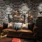 Garden Sanctuary 950Cm X 53Cm Pvc Rustic Faux Brick 3D Wallpaper Roll